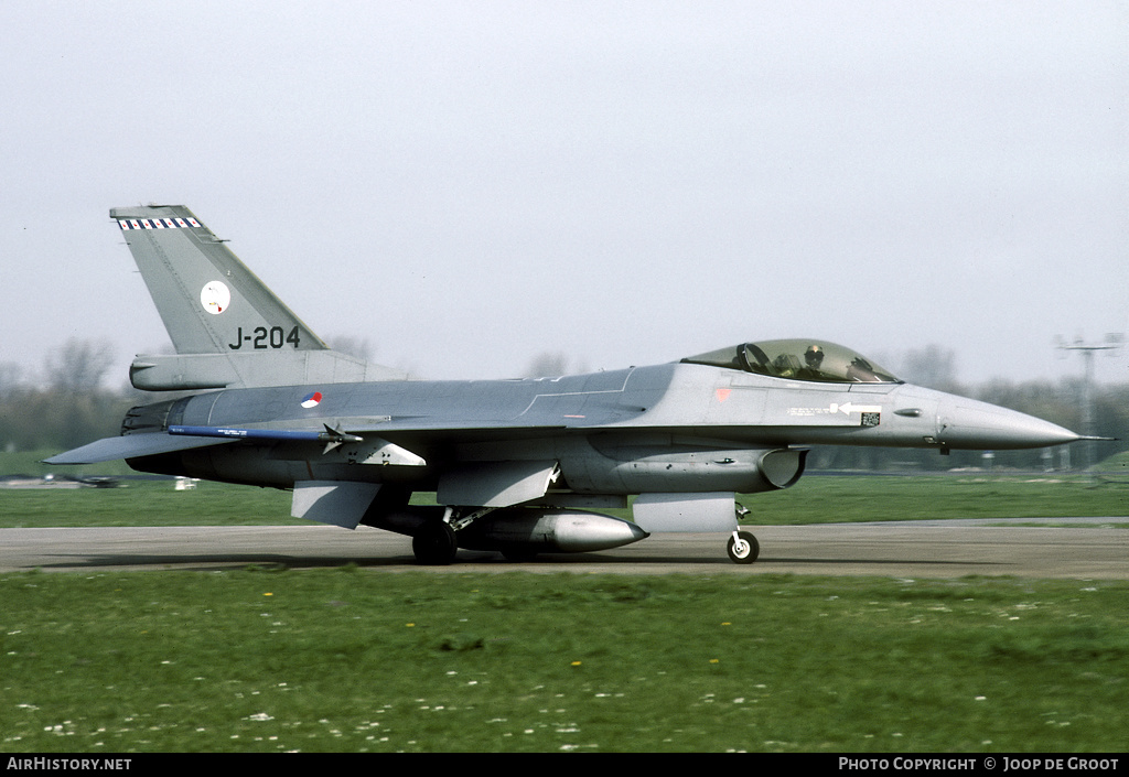 Aircraft Photo of J-204 | General Dynamics F-16A Fighting Falcon | Netherlands - Air Force | AirHistory.net #71966