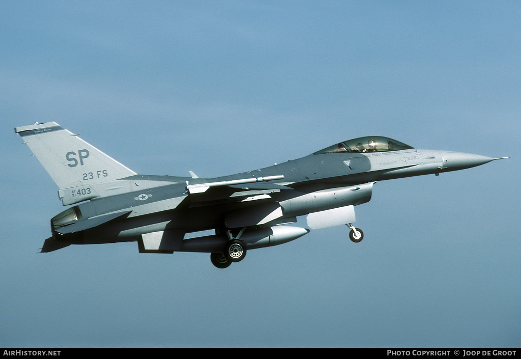 Aircraft Photo of 91-0403 / AF91-403 | Lockheed F-16CJ Fighting Falcon | USA - Air Force | AirHistory.net #72029