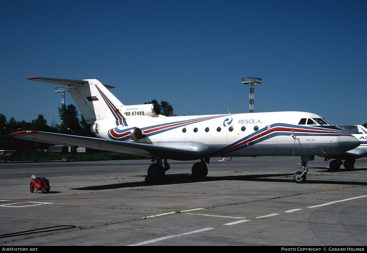 Aircraft Photo of RA-87499 | Yakovlev Yak-40 | Resola | AirHistory.net #72036