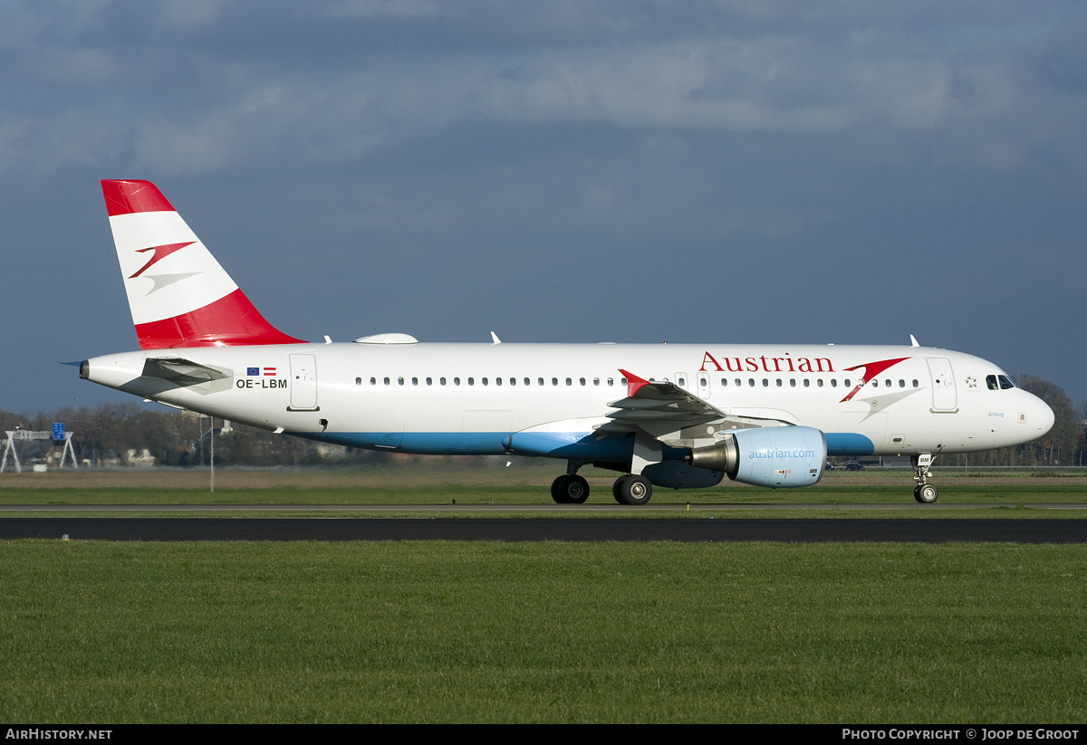 Aircraft Photo of OE-LBM | Airbus A320-214 | Austrian Airlines | AirHistory.net #72081