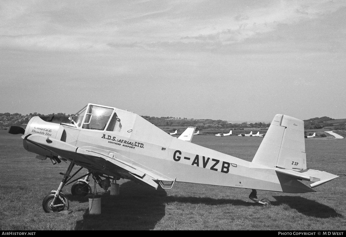 Aircraft Photo of G-AVZB | Zlin Z-37 Cmelak | ADS Aerial | AirHistory.net #72148