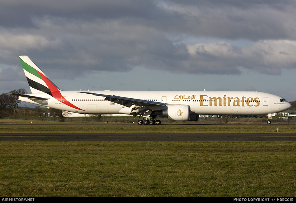 Aircraft Photo of A6-EBQ | Boeing 777-36N/ER | Emirates | AirHistory.net #72188