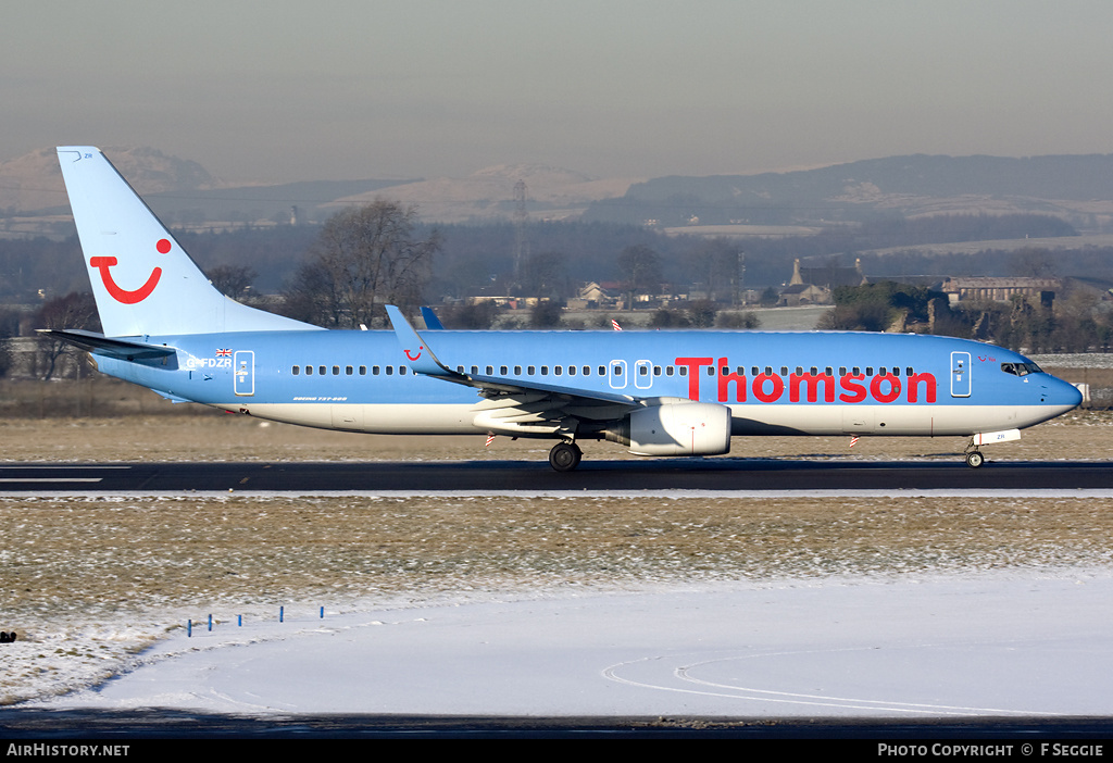 Aircraft Photo of G-FDZR | Boeing 737-8K5 | Thomson Airways | AirHistory.net #72443