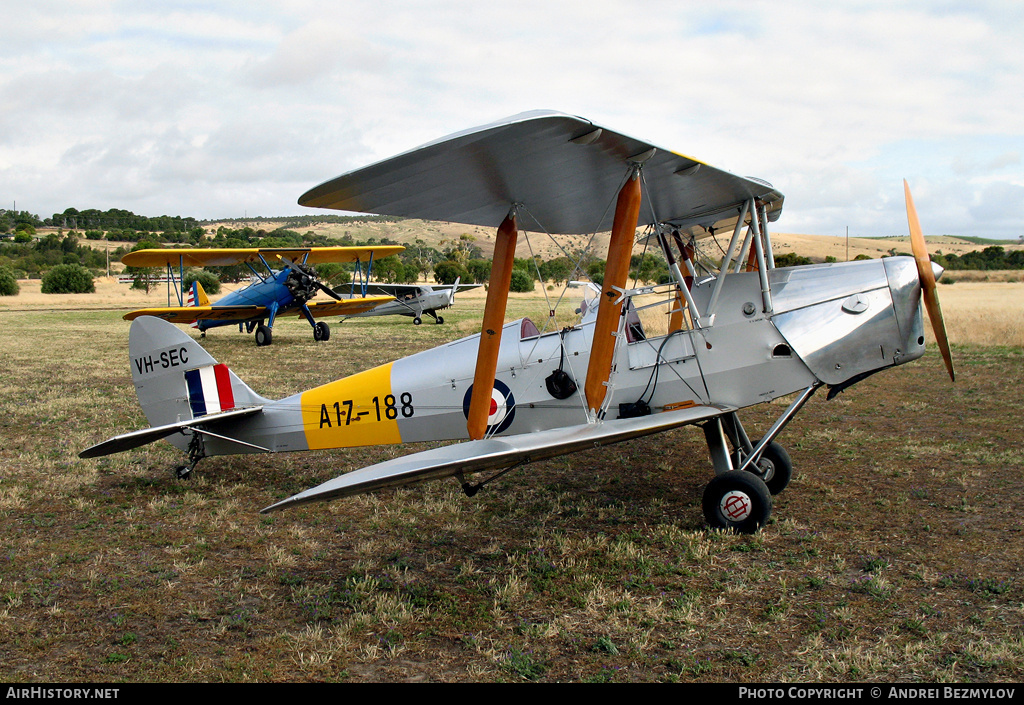 Aircraft Photo of VH-SEC / A17-188 | De Havilland D.H. 82A Tiger Moth | Australia - Air Force | AirHistory.net #72449