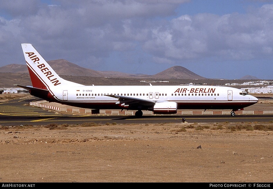 Aircraft Photo of D-ABAQ | Boeing 737-86J | Air Berlin | AirHistory.net #72576
