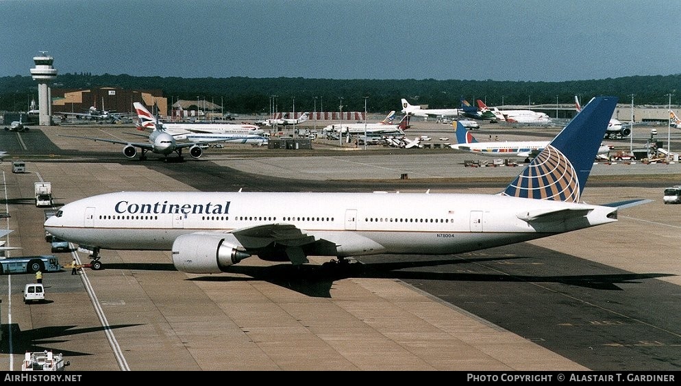 Aircraft Photo of N78004 | Boeing 777-224/ER | Continental Airlines | AirHistory.net #72599