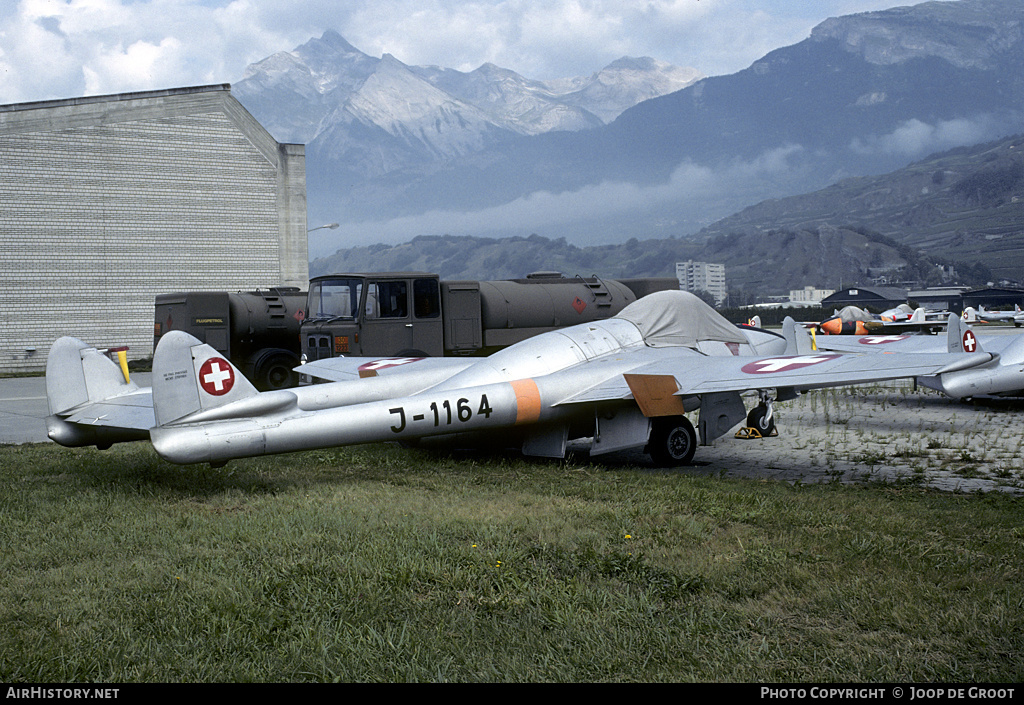 Aircraft Photo of J-1164 | De Havilland D.H. 100 Vampire FB6 | Switzerland - Air Force | AirHistory.net #72743