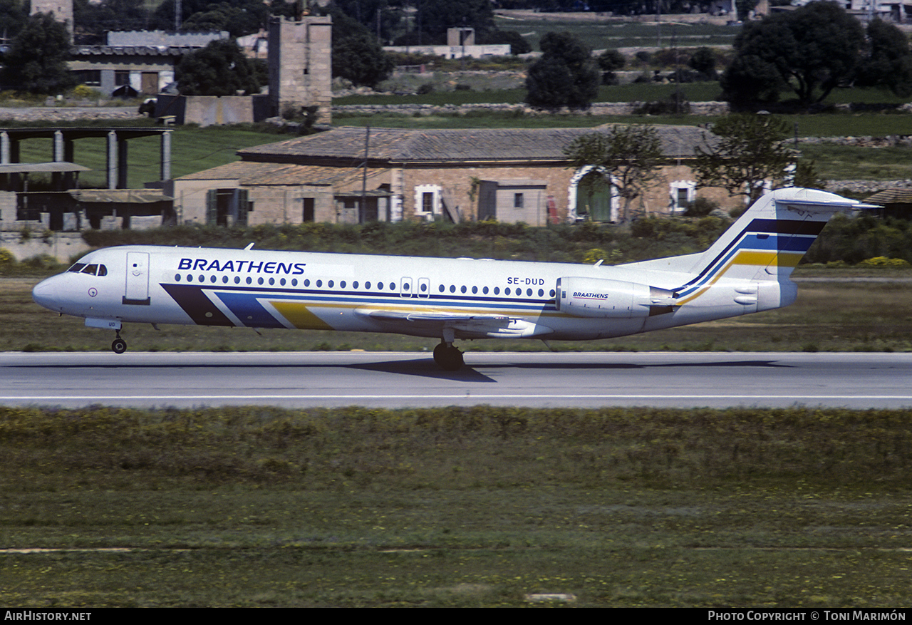 Aircraft Photo of SE-DUD | Fokker 100 (F28-0100) | Braathens | AirHistory.net #72916