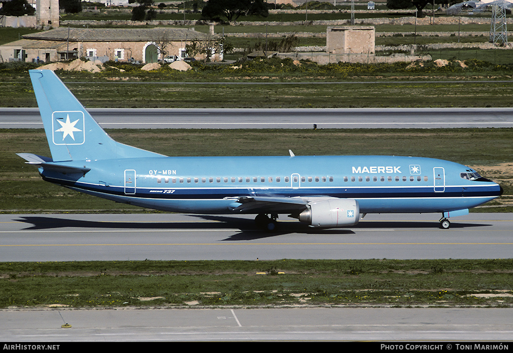 Aircraft Photo of OY-MBN | Boeing 737-33A | Maersk Air | AirHistory.net #72998
