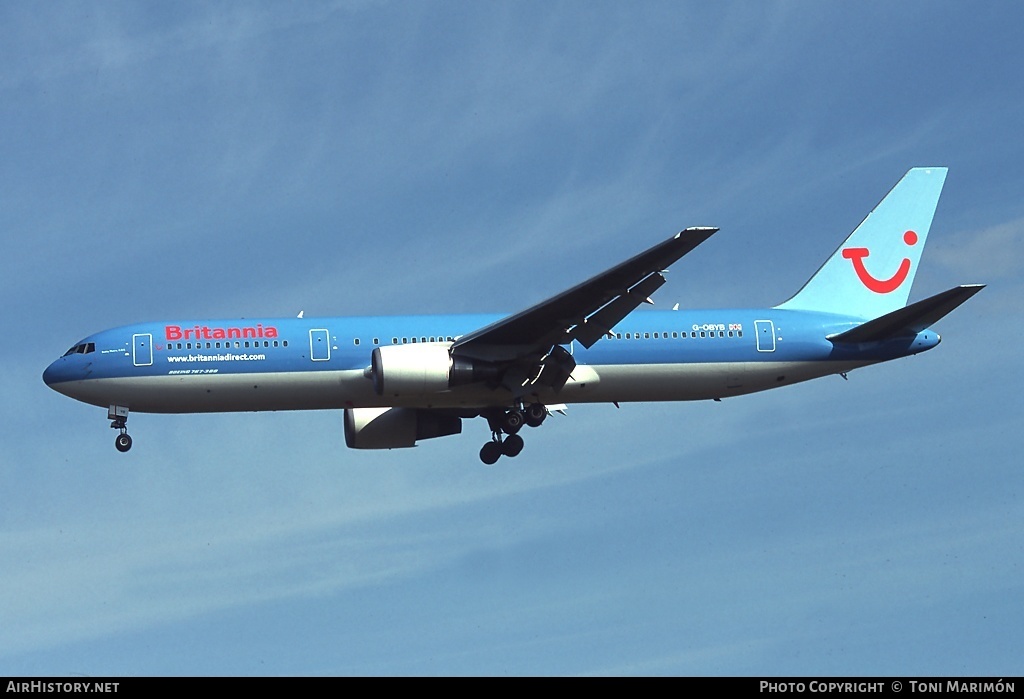 Aircraft Photo of G-OBYB | Boeing 767-304/ER | Britannia Airways | AirHistory.net #73319