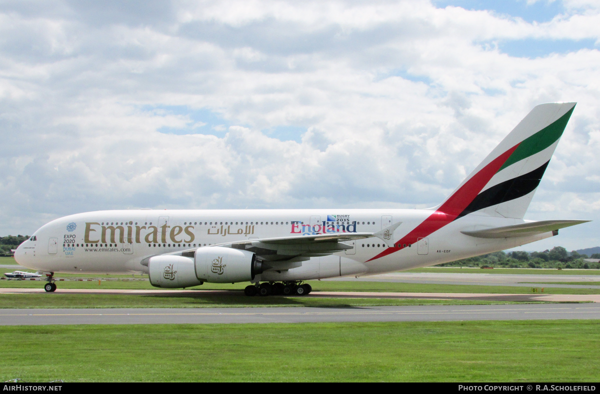 Aircraft Photo of A6-EDF | Airbus A380-861 | Emirates | AirHistory.net #73352