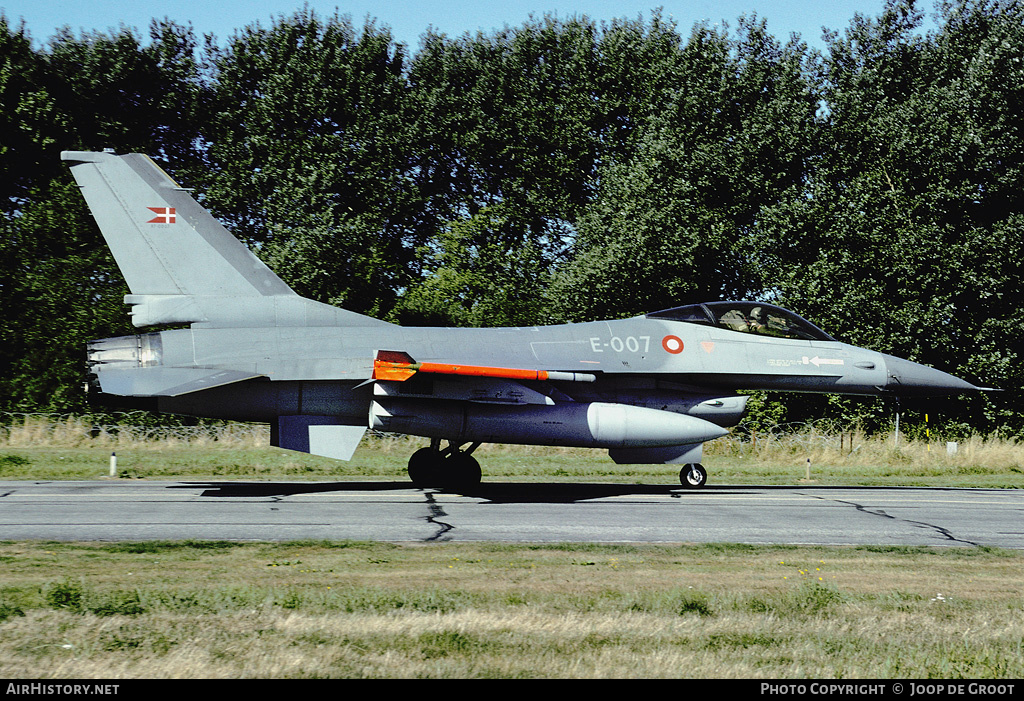 Aircraft Photo of E-007 | General Dynamics F-16A Fighting Falcon | Denmark - Air Force | AirHistory.net #73420