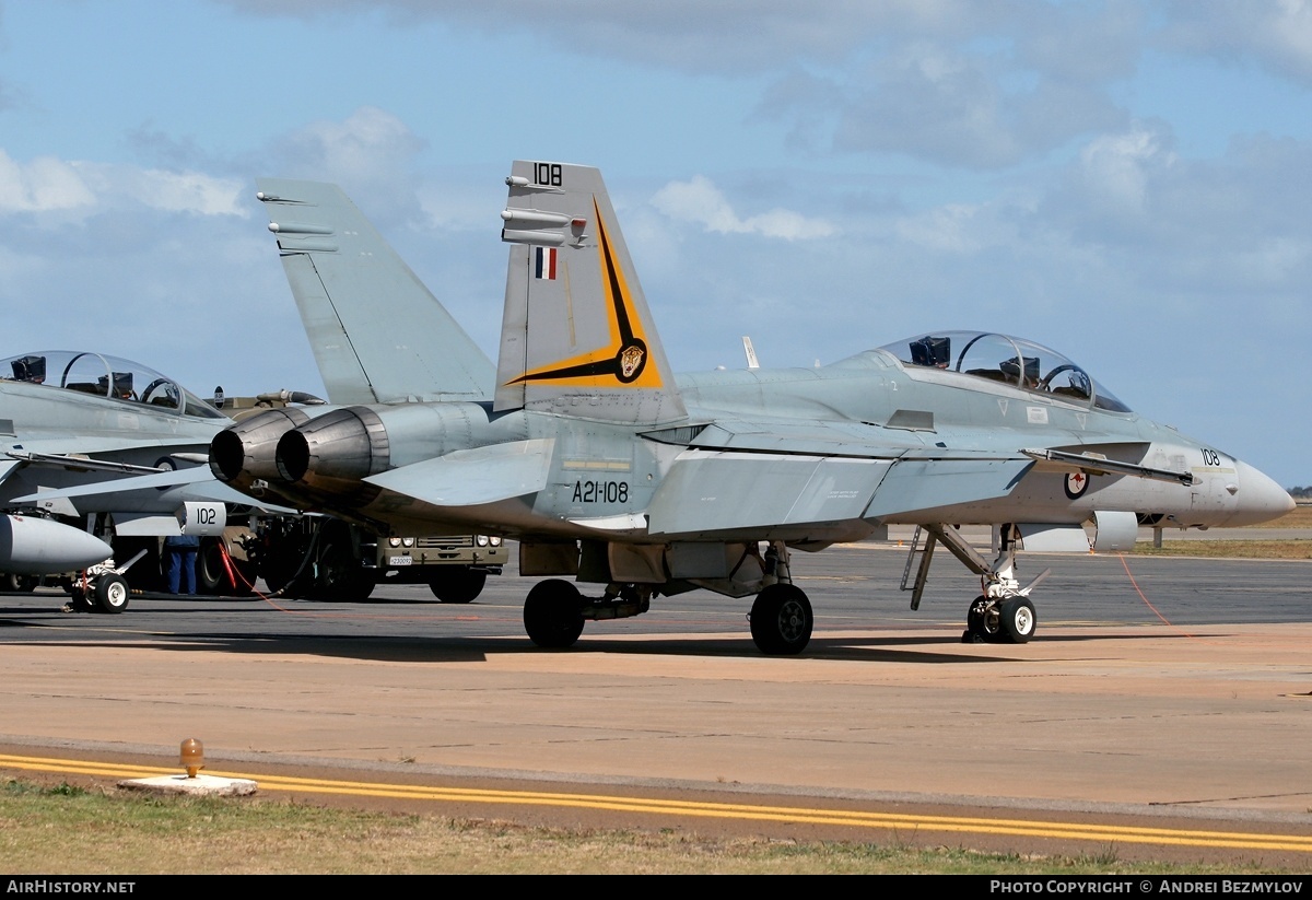 Aircraft Photo of A21-108 | McDonnell Douglas F/A-18B Hornet | Australia - Air Force | AirHistory.net #73544