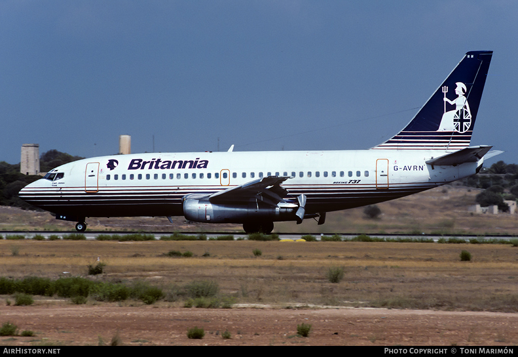 Aircraft Photo of G-AVRN | Boeing 737-204 | Britannia Airways | AirHistory.net #73548