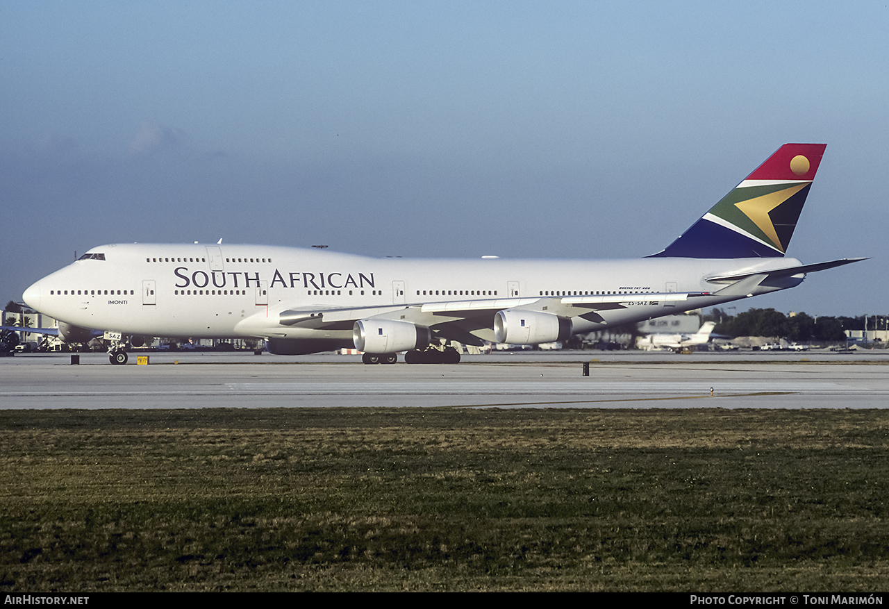 Aircraft Photo of ZS-SAZ | Boeing 747-444 | South African Airways | AirHistory.net #73597