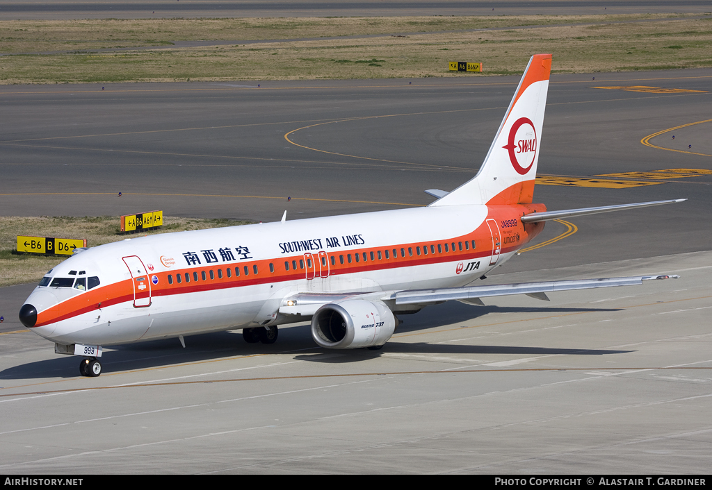 Aircraft Photo of JA8999 | Boeing 737-446 | Japan TransOcean Air - JTA | Southwest Air Lines - SWAL | AirHistory.net #73659