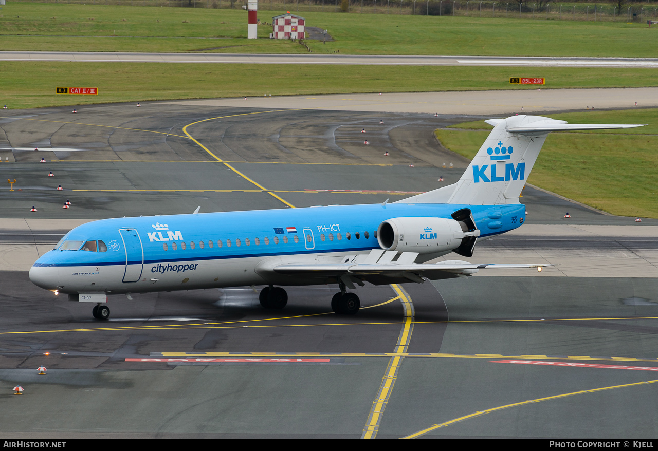 Aircraft Photo of PH-JCT | Fokker 70 (F28-0070) | KLM Cityhopper | AirHistory.net #73741