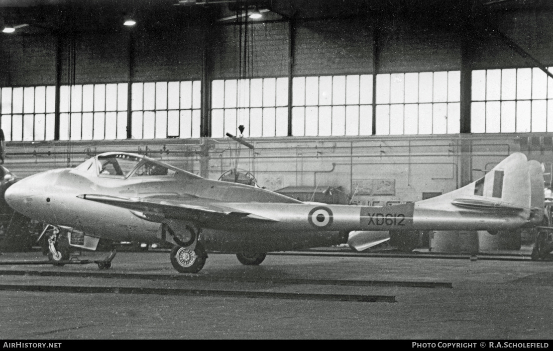 Aircraft Photo of XD612 | De Havilland D.H. 115 Vampire T11 | UK - Air Force | AirHistory.net #73750