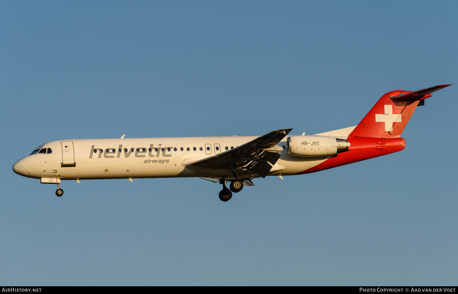 Aircraft Photo of HB-JVC | Fokker 100 (F28-0100) | Helvetic Airways | AirHistory.net #74001