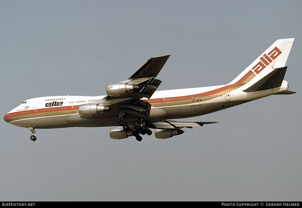 Aircraft Photo of JY-AFS | Boeing 747-2D3B | Alia - The Royal Jordanian Airline | AirHistory.net #74060