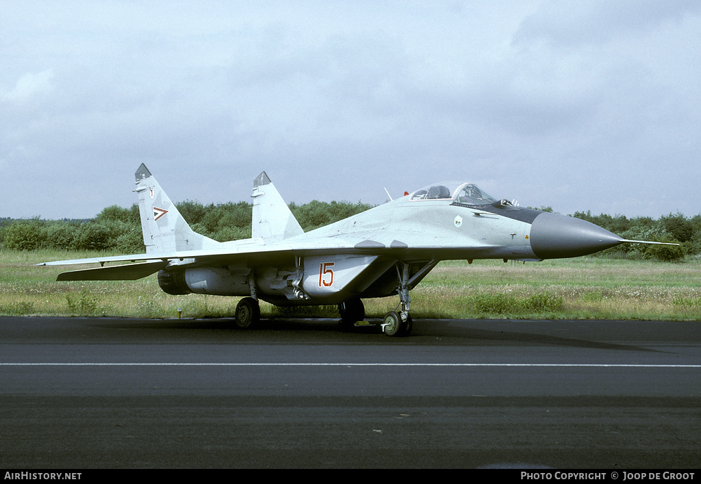 Aircraft Photo of 15 | Mikoyan-Gurevich MiG-29A (9-12A) | Hungary - Air Force | AirHistory.net #74217