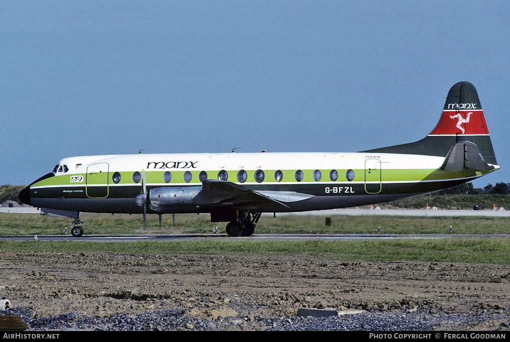 Aircraft Photo of G-BFZL | Vickers 836 Viscount | Manx Airlines | AirHistory.net #74279