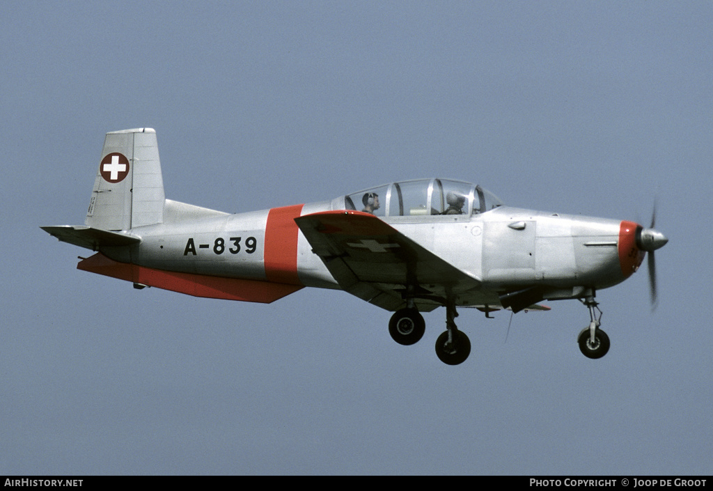 Aircraft Photo of A-839 | Pilatus P-3-05 | Switzerland - Air Force | AirHistory.net #74694