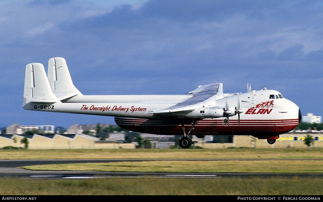 Aircraft Photo of G-BEOZ | Armstrong Whitworth AW-650 Argosy 101 | Elan Overnight Delivery System | AirHistory.net #74714