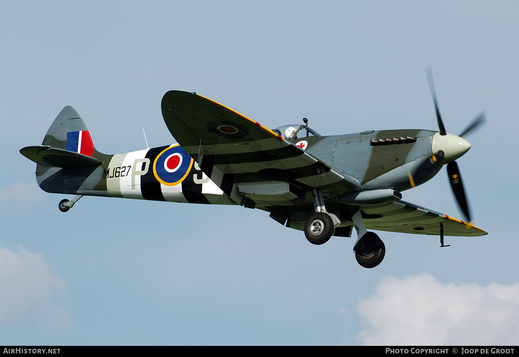 Aircraft Photo of G-BMSB / MJ627 | Supermarine 509 Spitfire T9 | UK - Air Force | AirHistory.net #75065
