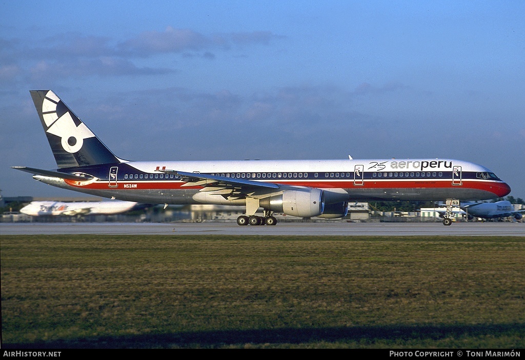 Aircraft Photo of N53AW | Boeing 757-23A | AeroPeru | AirHistory.net #75129