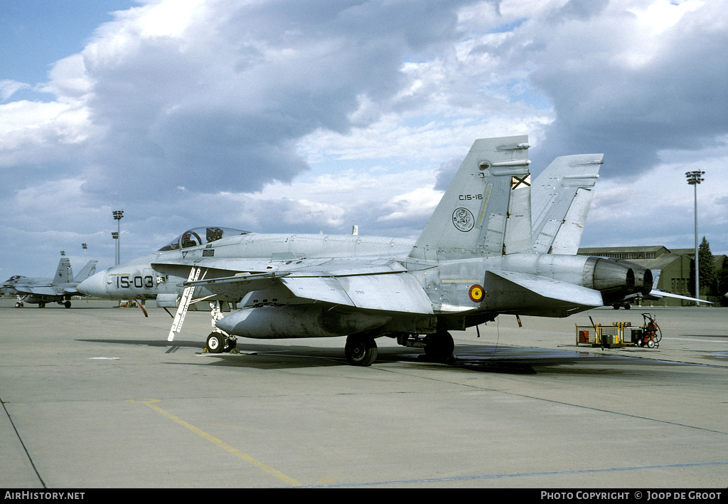 Aircraft Photo of C15-16 | McDonnell Douglas EF-18A Hornet | Spain - Air Force | AirHistory.net #75174