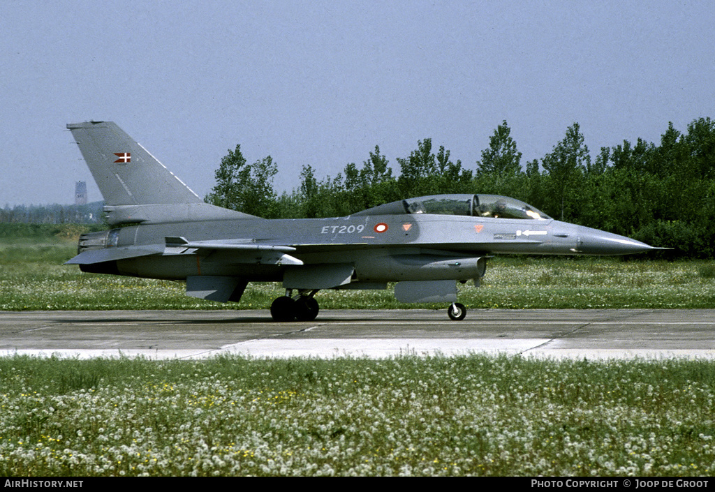 Aircraft Photo of ET-209 | General Dynamics F-16B Fighting Falcon | Denmark - Air Force | AirHistory.net #75210