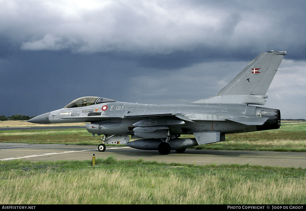 Aircraft Photo of E-181 | General Dynamics F-16A Fighting Falcon | Denmark - Air Force | AirHistory.net #75213