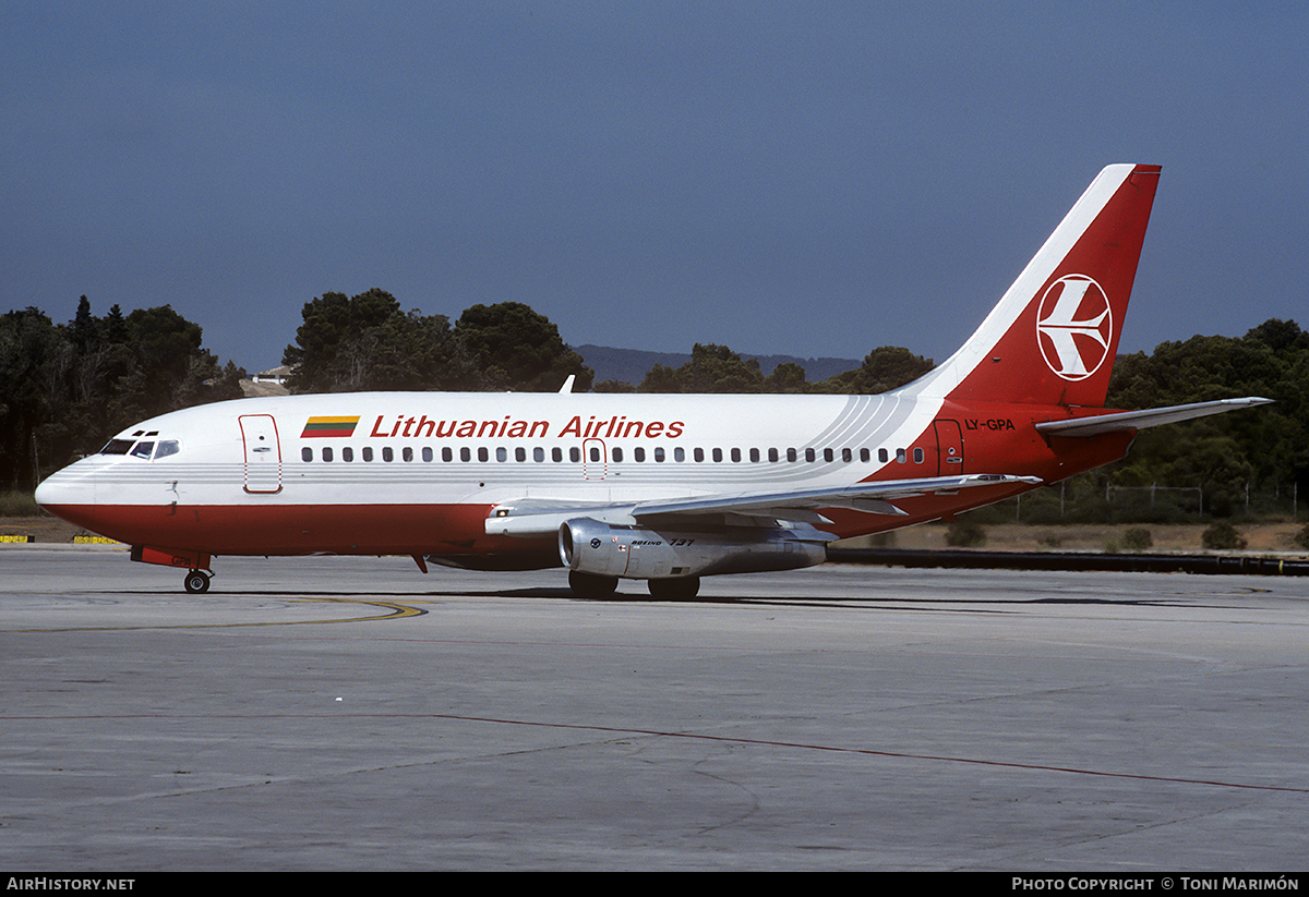 Aircraft Photo of LY-GPA | Boeing 737-2Q8/Adv | Lithuanian Airlines | AirHistory.net #75365