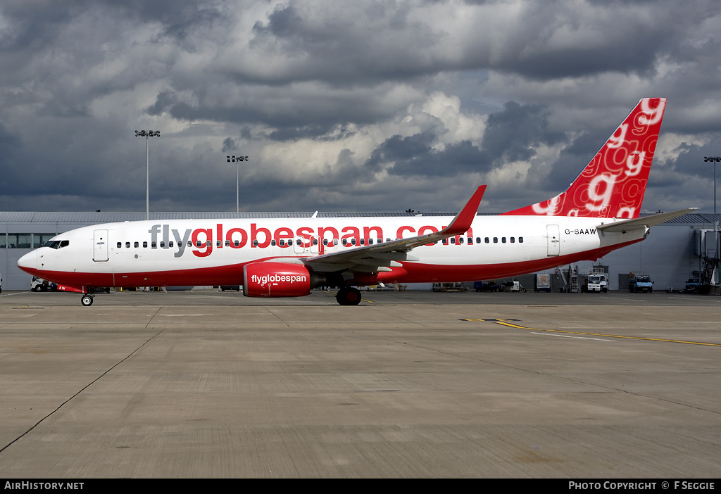 Aircraft Photo of G-SAAW | Boeing 737-8Q8 | Flyglobespan | AirHistory.net #75511