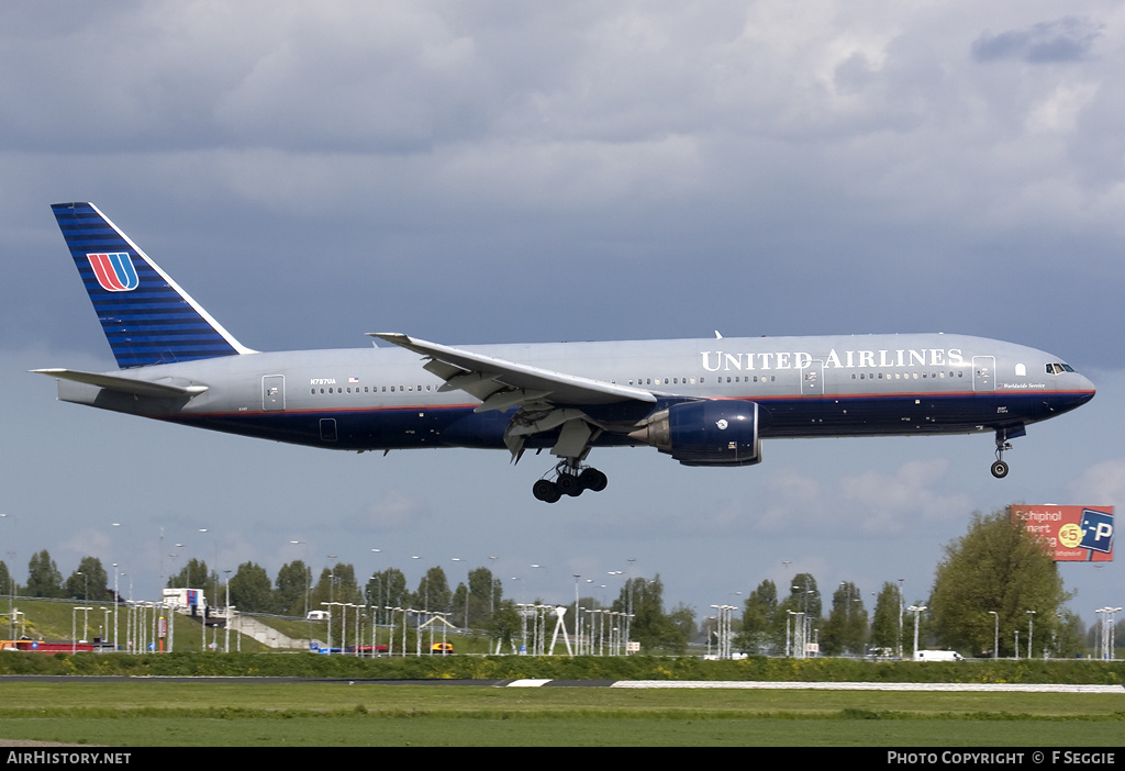 Aircraft Photo of N797UA | Boeing 777-222/ER | United Airlines | AirHistory.net #75527