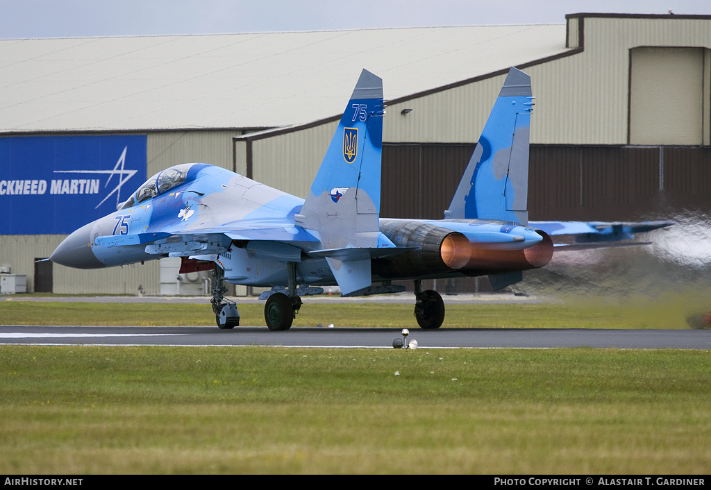 Aircraft Photo of 75 blue | Sukhoi Su-27UB | Ukraine - Air Force | AirHistory.net #75791