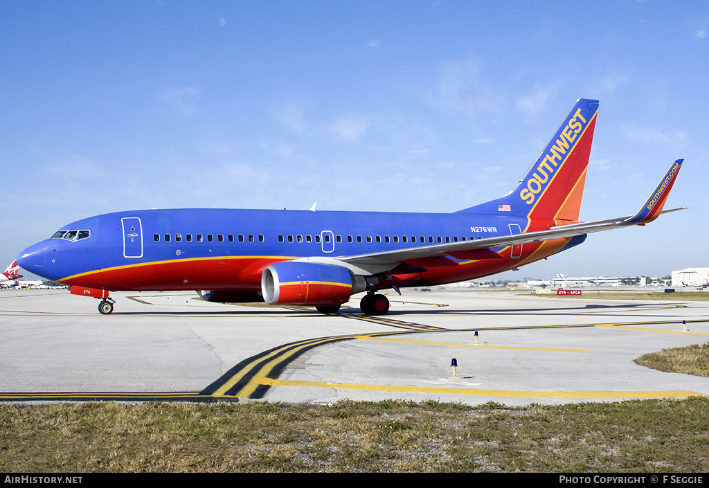 Aircraft Photo of N276WN | Boeing 737-7H4 | Southwest Airlines | AirHistory.net #75812
