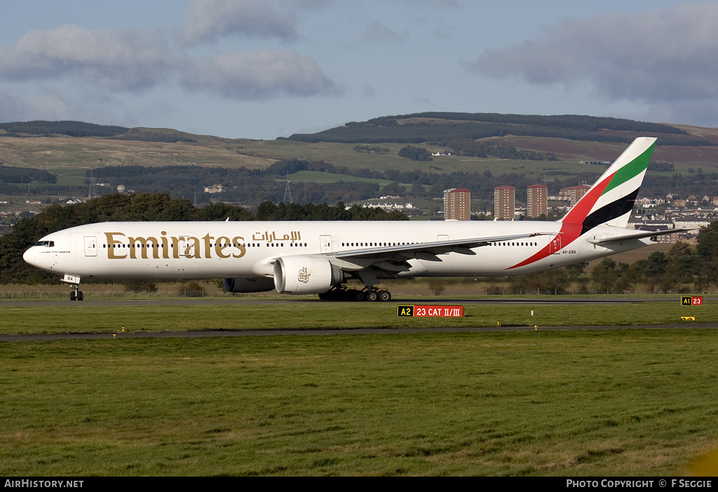 Aircraft Photo of A6-EBA | Boeing 777-31H/ER | Emirates | AirHistory.net #75888
