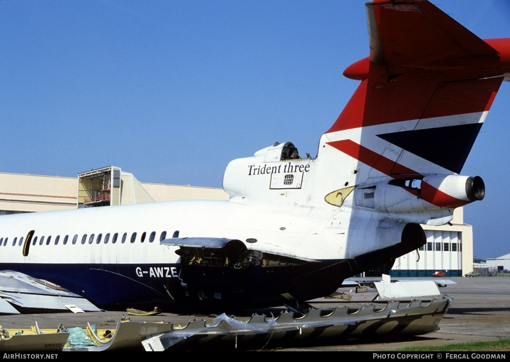 Aircraft Photo of G-AWZE | Hawker Siddeley HS-121 Trident 3B | British Airways | AirHistory.net #76100
