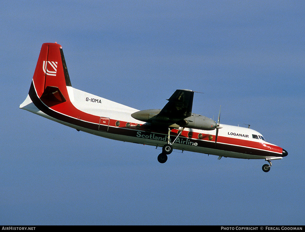 Aircraft Photo of G-IOMA | Fokker F27-100 Friendship | Loganair | AirHistory.net #76102