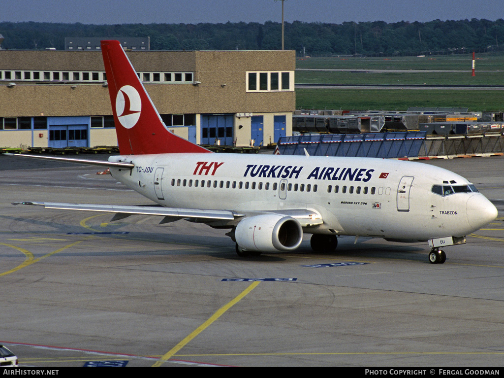 Aircraft Photo of TC-JDU | Boeing 737-5Y0 | THY Türk Hava Yolları - Turkish Airlines | AirHistory.net #76124