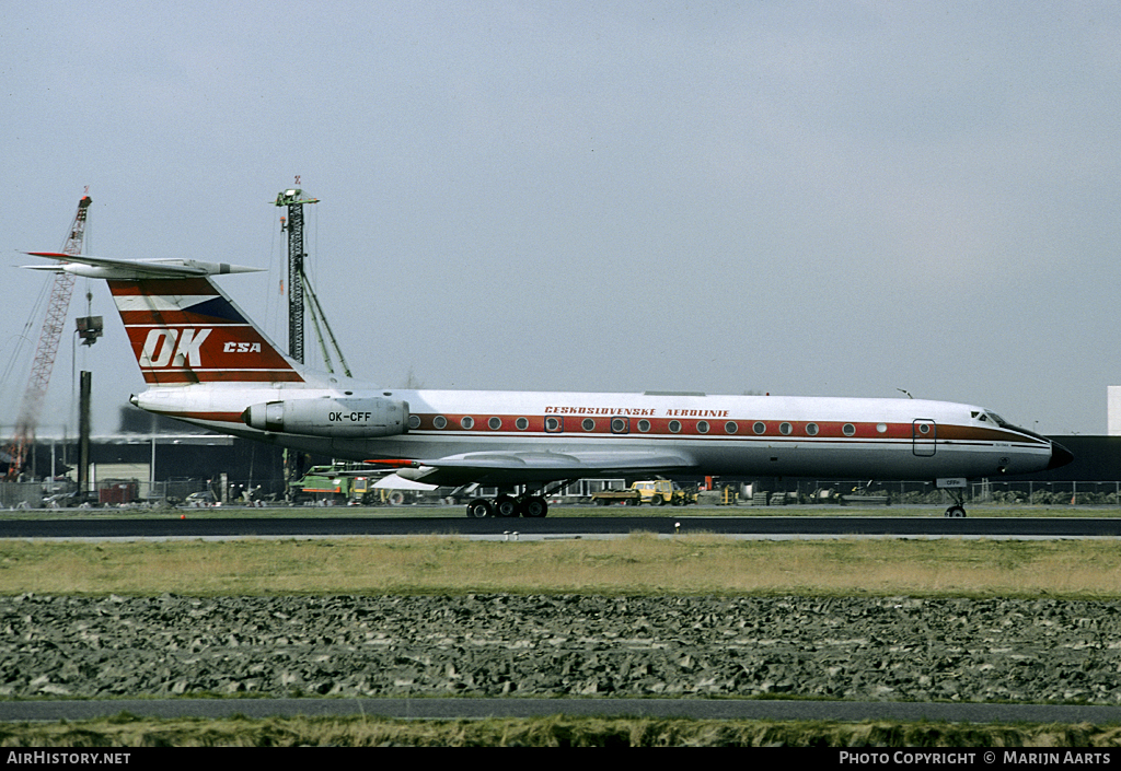 Aircraft Photo of OK-CFF | Tupolev Tu-134A | ČSA - Československé Aerolinie - Czechoslovak Airlines | AirHistory.net #76136