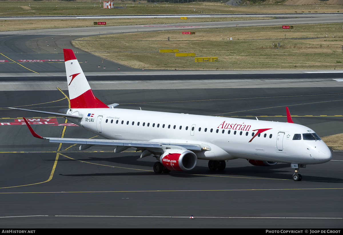 Aircraft Photo of OE-LWJ | Embraer 195LR (ERJ-190-200LR) | Austrian Airlines | AirHistory.net #76237