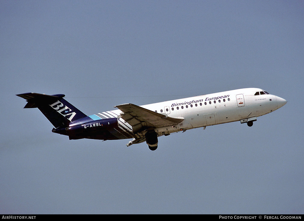 Aircraft Photo of G-AWBL | BAC 111-416EK One-Eleven | Birmingham European Airways - BEA | AirHistory.net #76331