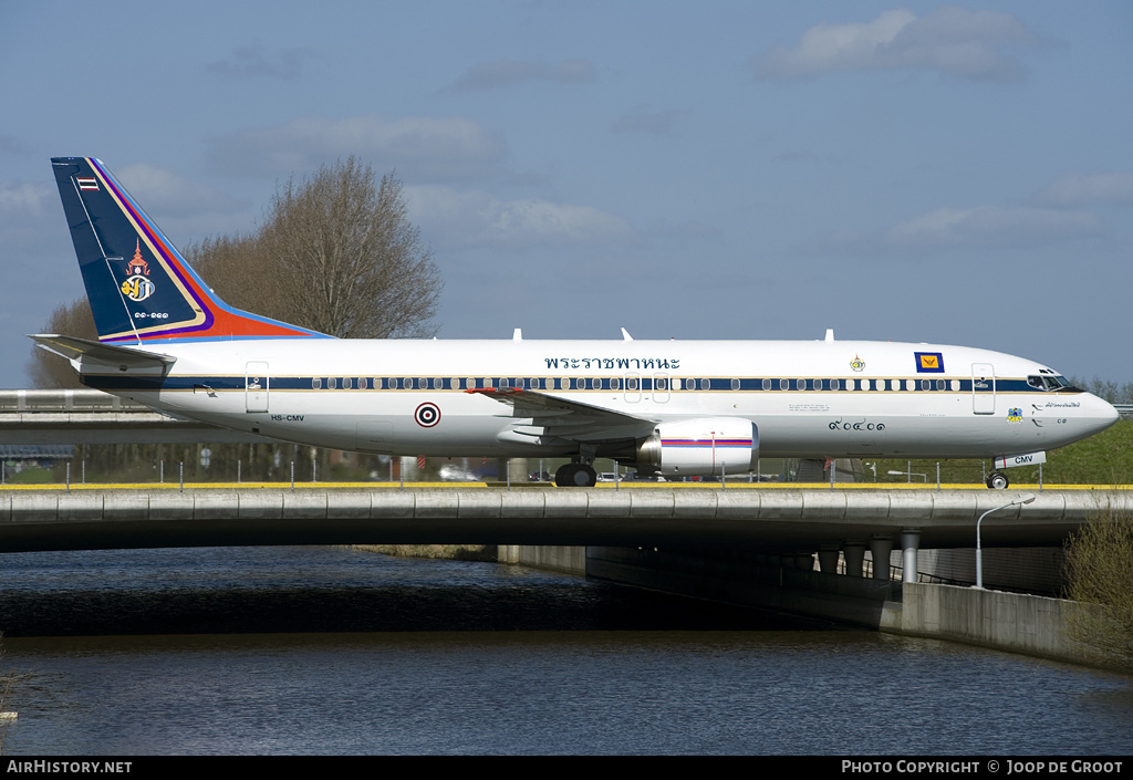 Aircraft Photo of B.L.11KH.MVK 01/38 / HS-CMV / 11-111 | Boeing 737-4Z6 | Thailand - Air Force | AirHistory.net #76400