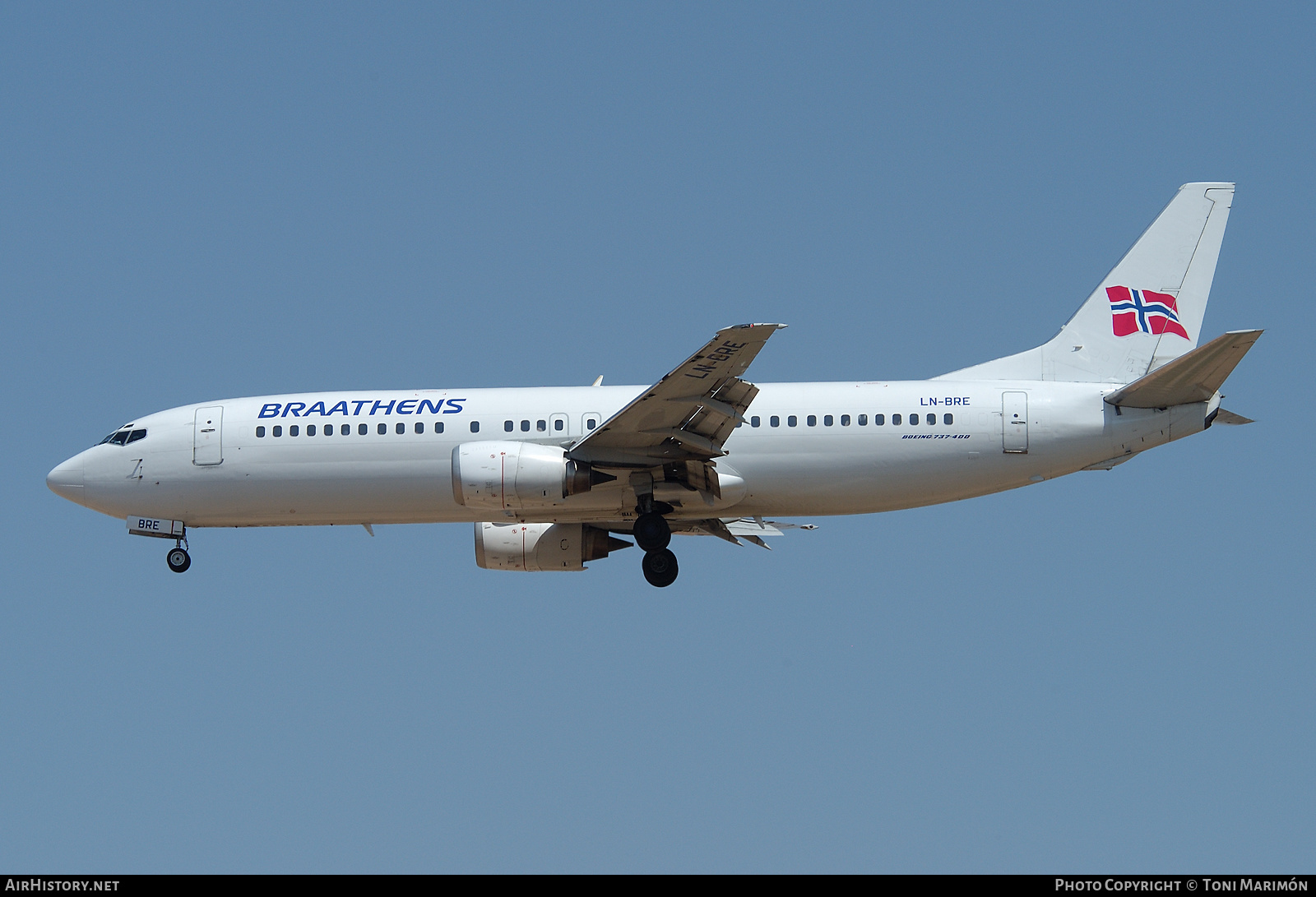 Aircraft Photo of LN-BRE | Boeing 737-405 | Braathens | AirHistory.net #76520