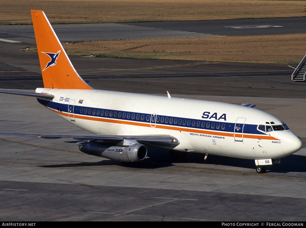 Aircraft Photo of ZS-SIG | Boeing 737-244/Adv | South African Airways - Suid-Afrikaanse Lugdiens | AirHistory.net #76559