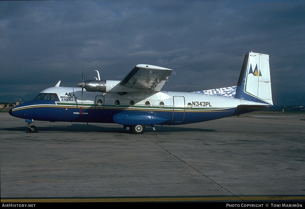 Aircraft Photo of N343PL | Nord 262A-12 | Mountain Airlines | AirHistory.net #76597