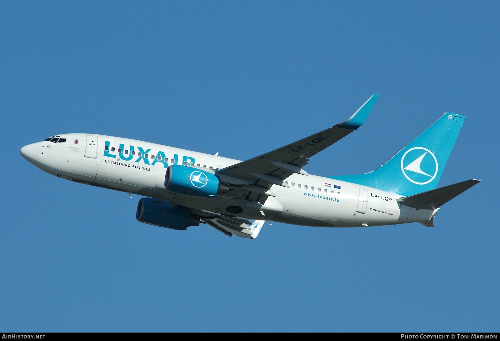 Aircraft Photo of LX-LGR | Boeing 737-7C9 | Luxair | AirHistory.net #76606